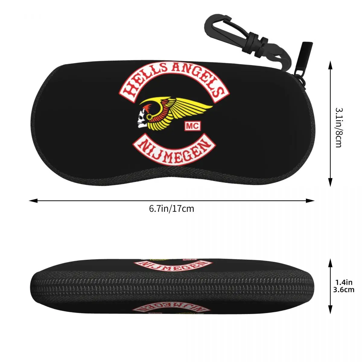 Custom Hells Angels World Logo Eyeglass Glasses Case Women Men Soft Motorcycle Club Sunglasses Protective Bag