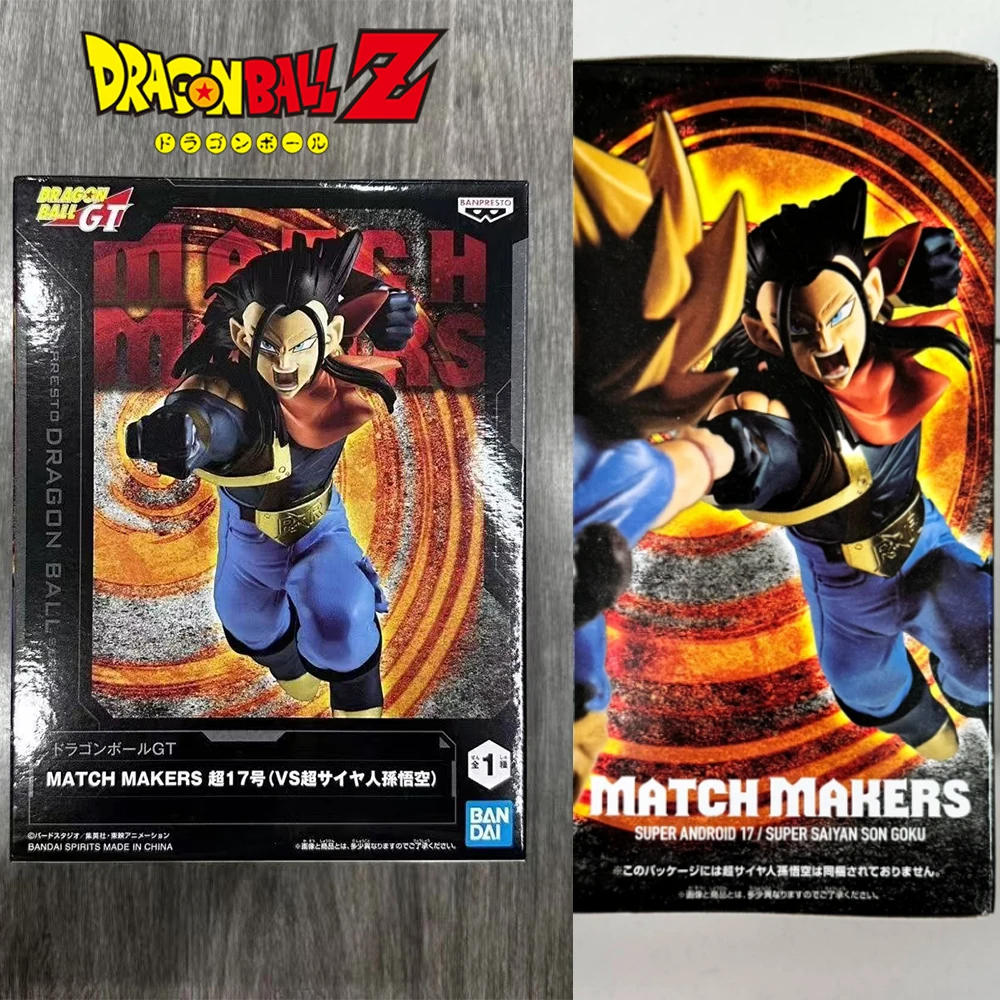 Banpresto BANDAI Super No17 Dragon Ball GT MATCH MAKERS Super No17 VS Super Saiyan Son Goku Anime figura modelo genuino en caja de juguete