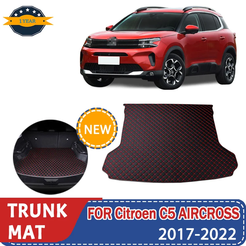 

For Citroen C5 AIRCROSS 2017-2022 Artificial Leather Car Trunk Mat Rear Trunk Cargo Protective Mat Car Interior Accessories