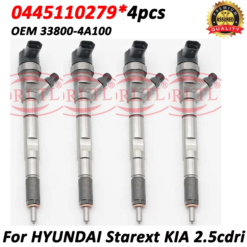 

Diesel Fuel Injector 0445110279 For Hyundai Starex Injection Nozzle 33800-4A000 33800-4A100 33800-4A150 33800-4A160 33800-4A170