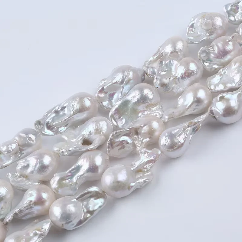 

Genuine Natural 13-20mm AA baroque white baroque pearl strands loose beads women lady jewelry DIY