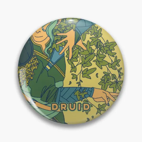 D D Classes Druid  Soft Button Pin Cartoon Metal Badge Cute Hat Fashion Creative Collar Lover Clothes Brooch Women Funny Jewelry