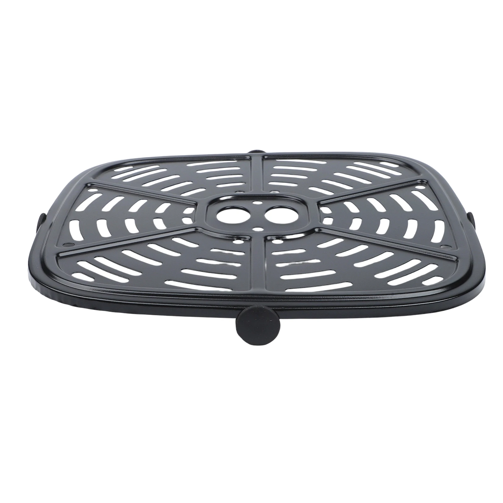 1Pc Black Carbon Steel Non Grill Plate For Holstein Housewares Air Fryer Kitchen Cooking Pan With Handle And Bumpers
