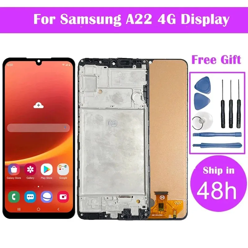 Super AMOLED For Samsung A22 4G Display SM-A225F SM-A225FN/DS SM-A225M LCD Screen With Touch Screen Digitizer Replacement Parts