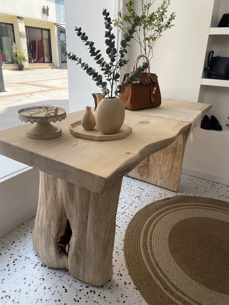 

Nordic log table full page natural side table