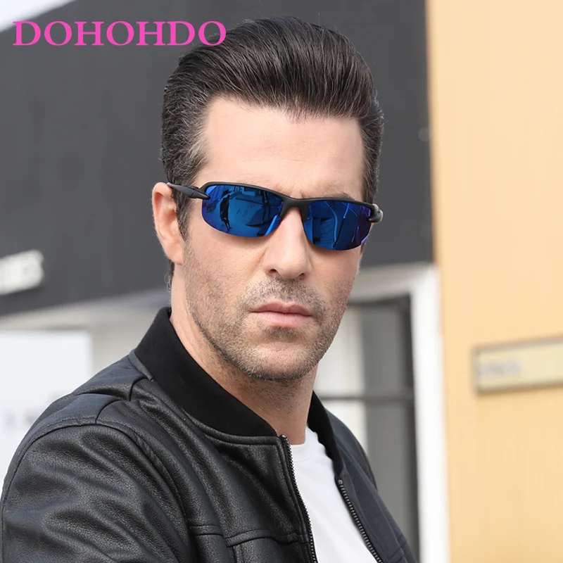 

DOHOHDO Polarized Sunglasses Men Outdoor Mountaineering Fishing Driving Sports Glasses Women Sun Windproof Goggles Mirror UV400