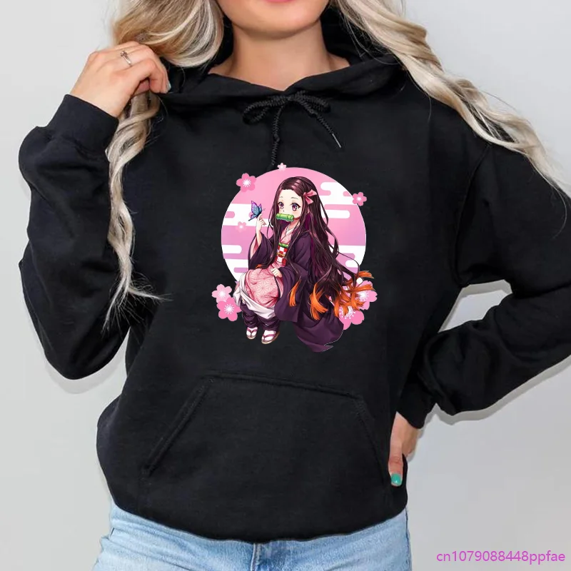 New Women's Cute Kamado Nezuko Printed Hoodie Anime Harajuku Sweatshirt Women's High Quality Hoodie Top