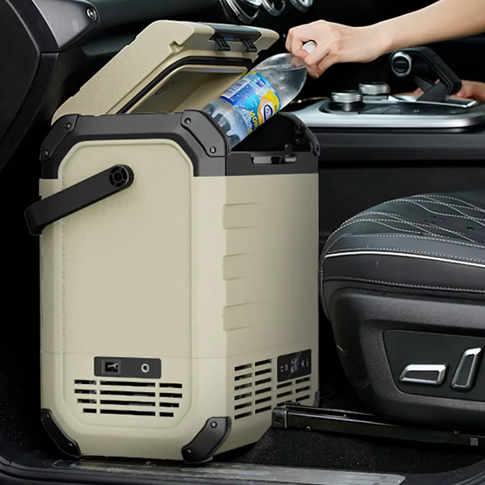 10L Car Fridge with Built in Battery 12V 24V Car Refrigerator Portable Fridge Freezer for Camping