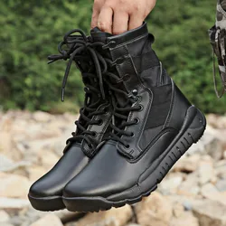 CQB.FURY Black Sand Cow Suede Leather Army Tactical Outdoor Hunting Ultra Light Boots