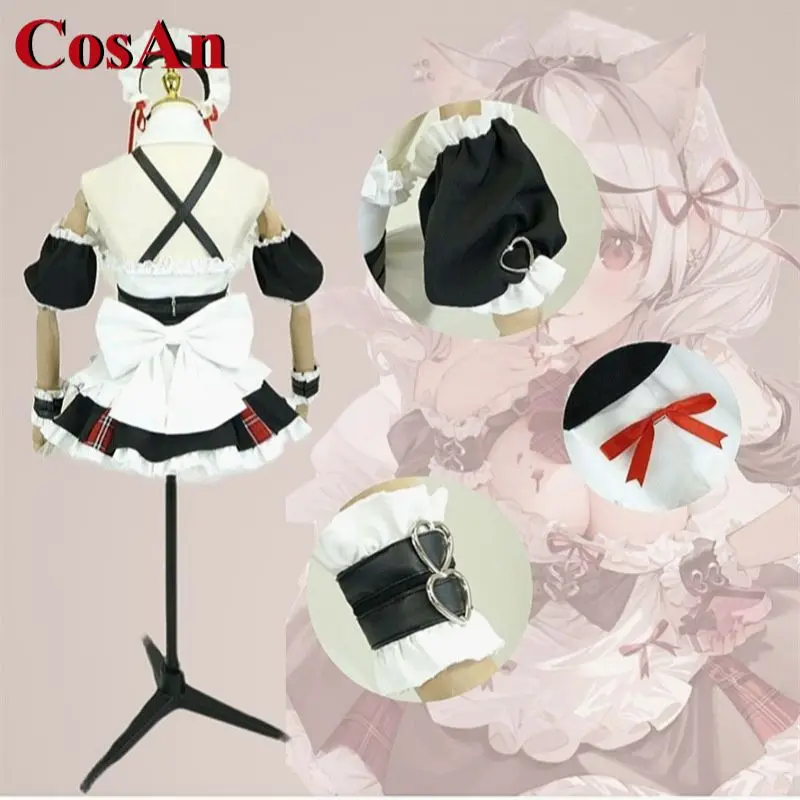 CosAn Anime VTuber Hololive Sakamata Chloe Cosplay Costume Sweet Lovely Maid Outfit Female Activity Party Role Play Clothing