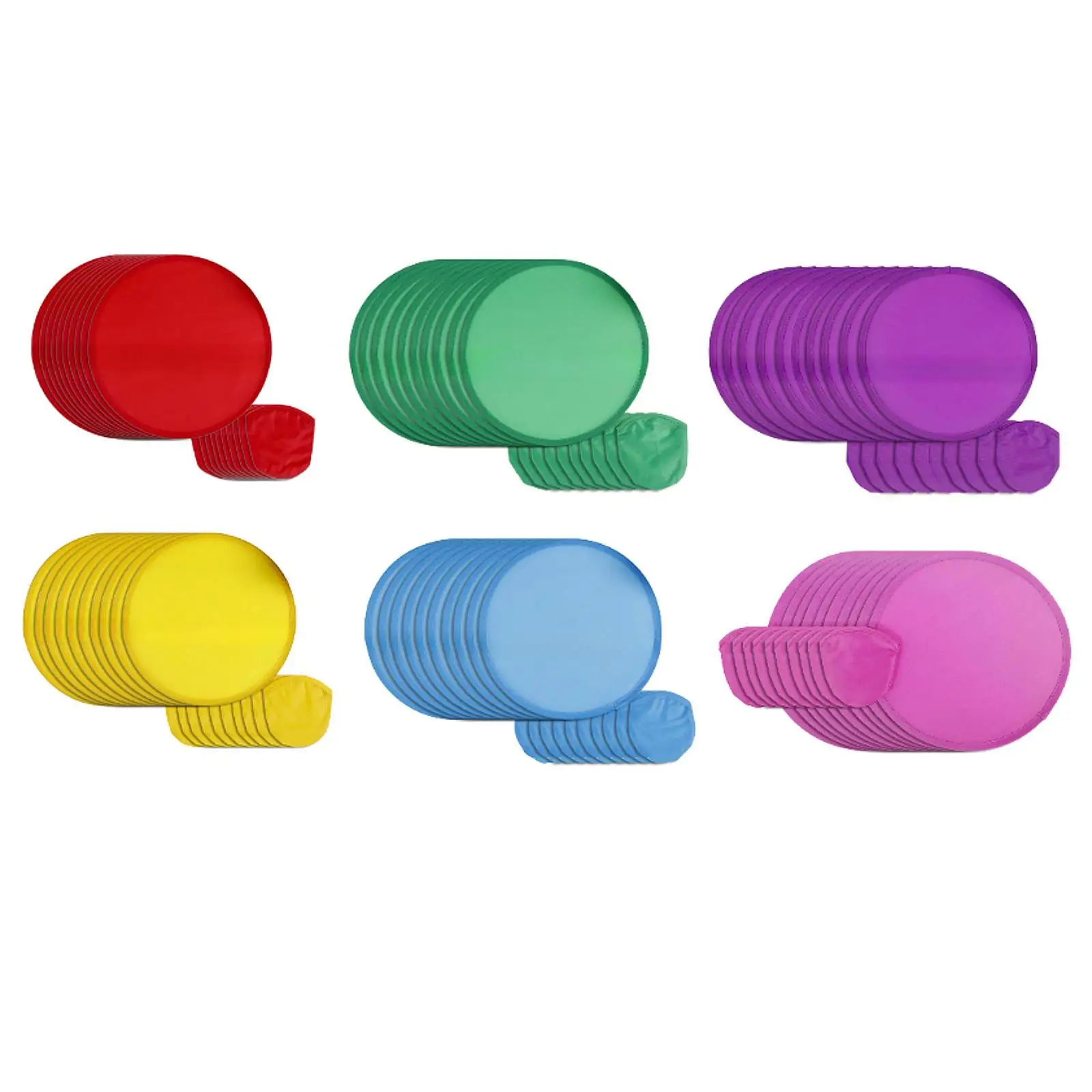 10 Pieces Folding Fan Hand Held Design Polyester with Bag Portable for Travel Decor Advertising DIY Outdoor Activity Performance