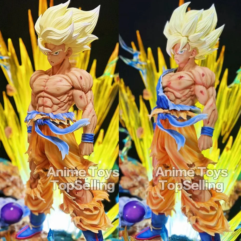 28 cm Dragon Ball Z Figura Goku Anime Figure Primo Super Saiyan Gk Rivestimento del sangue Gokou PVC Modello Giocattoli Bambola Regali da collezione