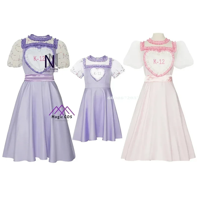 

Movie K12 Crybaby Angelita Cosplay Costume Women's Pink Purple Dress Melanie Martinez Sweet Outfit for Girls Halloween Costume