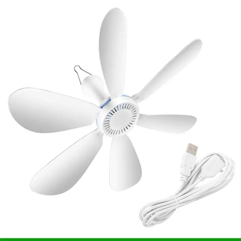 U55C Portable USB Hanging Fan With Remote Controls For Bed Tent Campers Boats And Outdoor Use