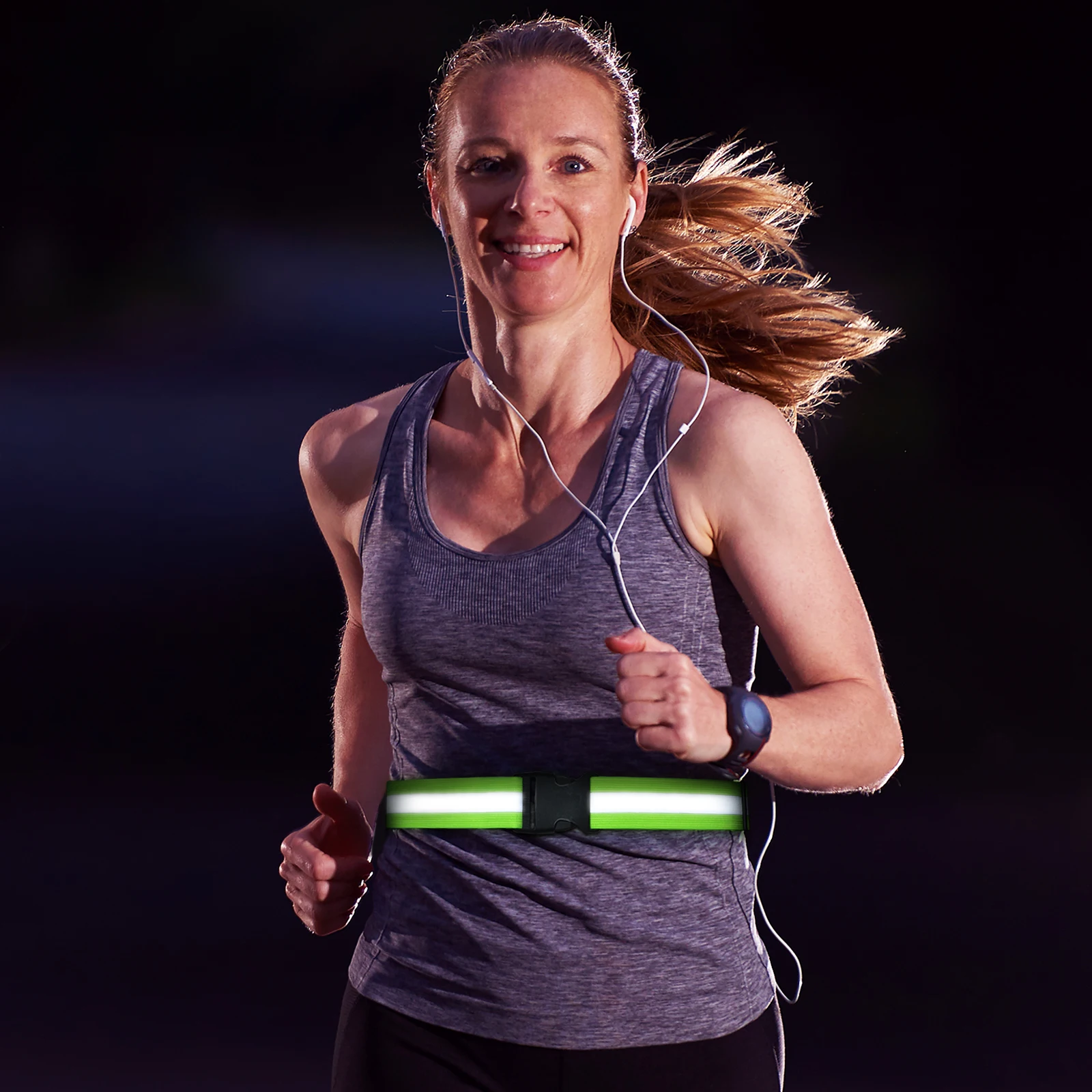 

Strap Cycling Flashing Reflective Protection Safety Belt Band Adjustable Night Run