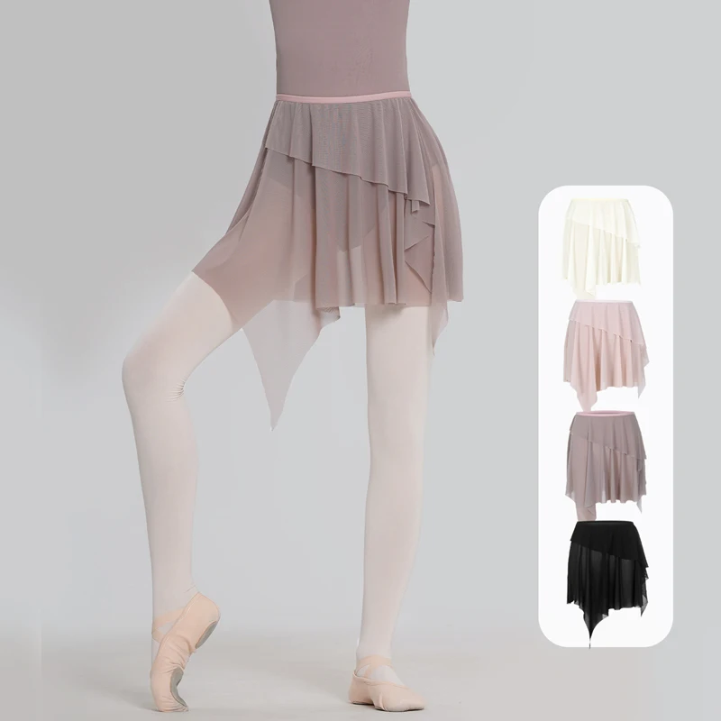 Frauen Ballett Rock Unregelmäßige Gaze Rock Kurze Ballett Tutu Skate Rock Weiche Mesh Rock Erwachsene Ballerina Tanzen Tüll Röcke
