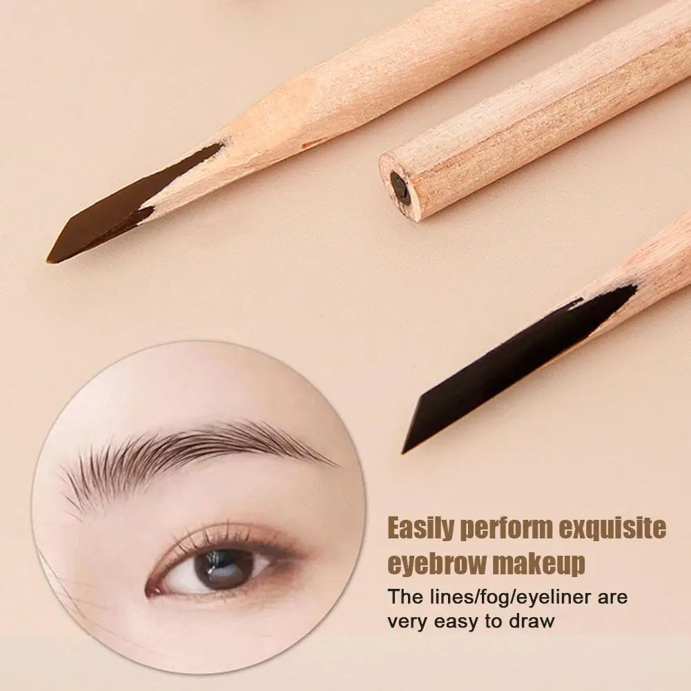 Knife-cut Square Core Eyebrow Pencil For Beginners Wooden Eyebrow Pencil Non-smudging Eyebrow Pencil Enhancers Cosmetics B6S3