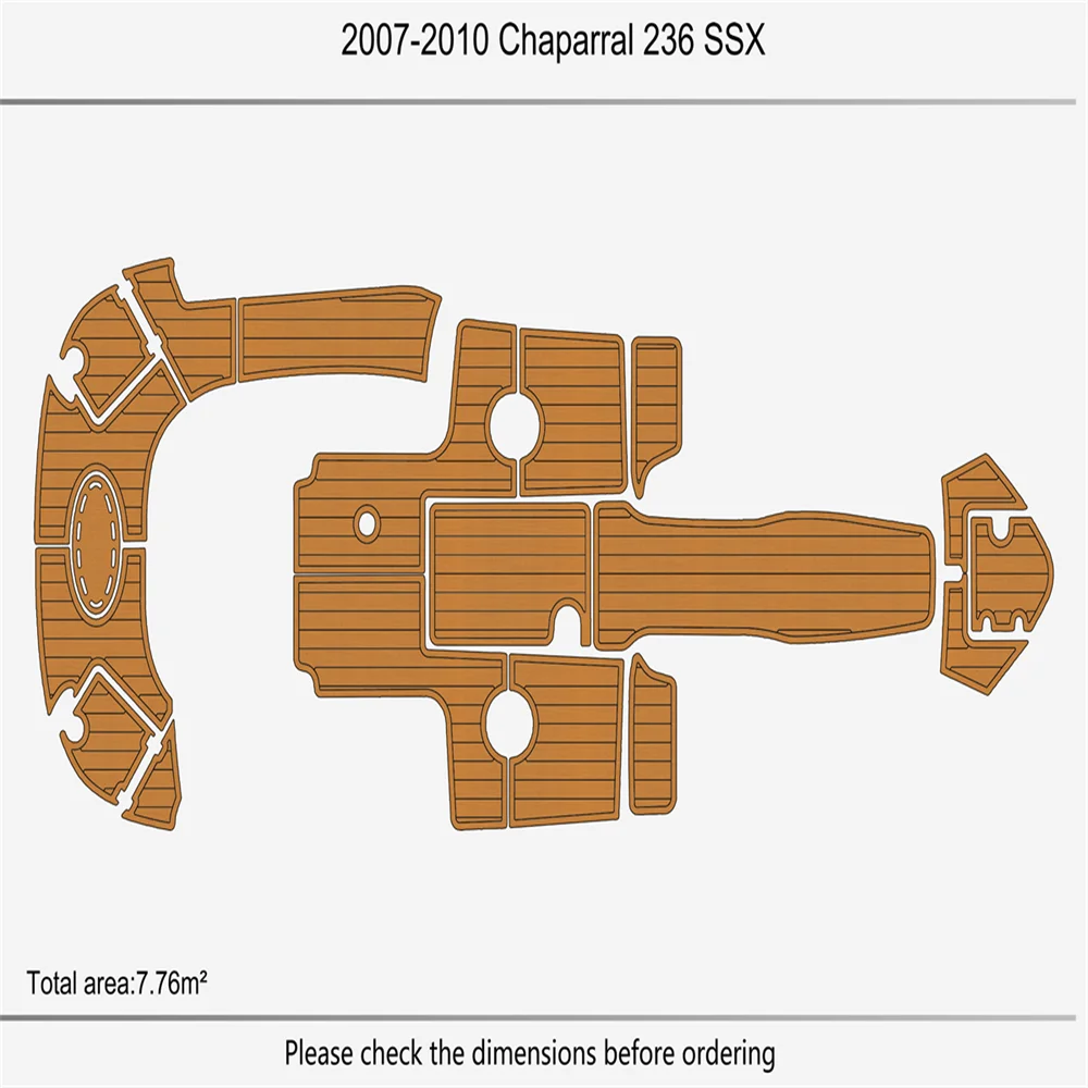 

2007-2010 Chaparral 236 SSX DB Платформа для плавания в кабине 1/4 дюйма, 6 мм, пол из искусственного тикового дерева EVA