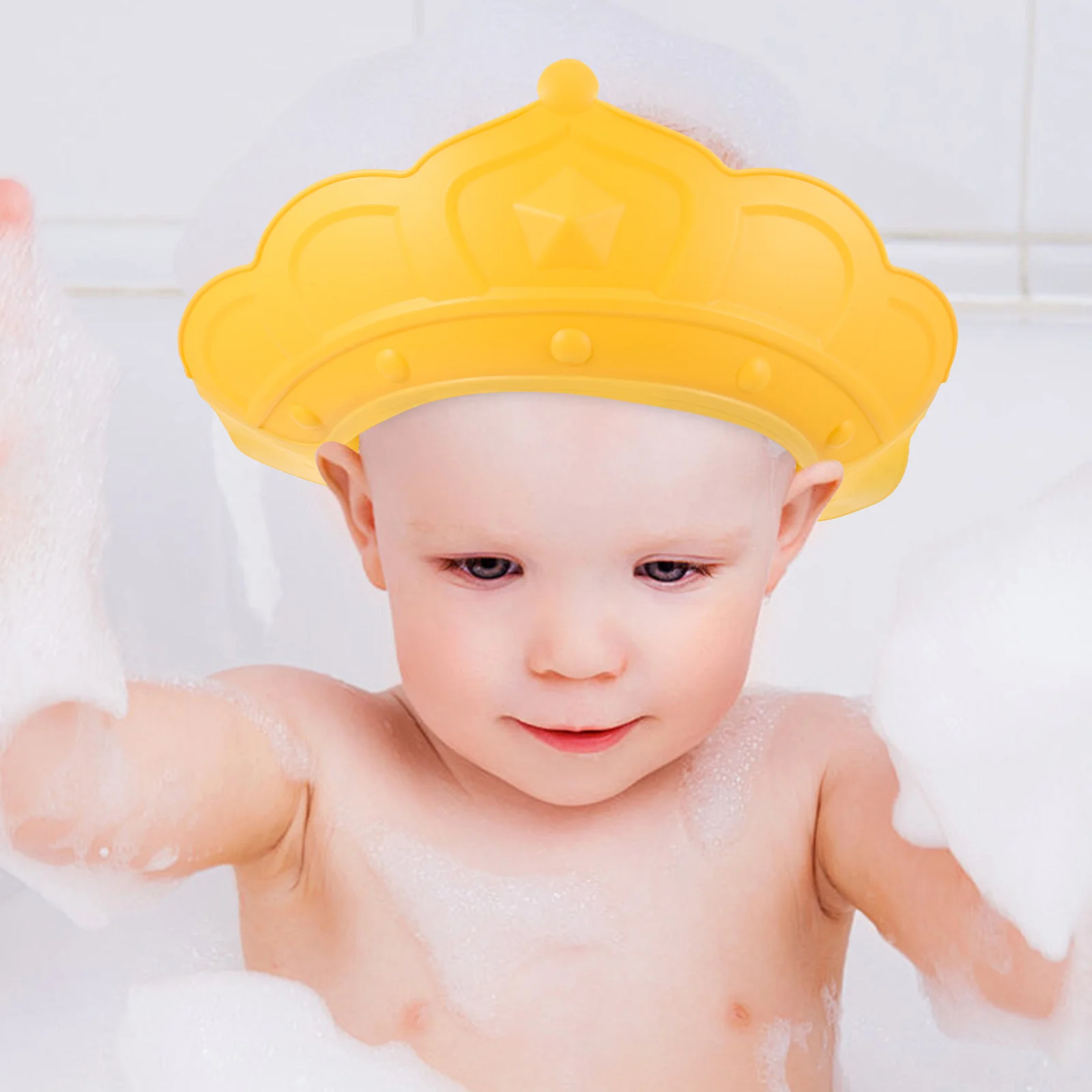 

Shampoo Cap Adjustable Waterproof Bath Hat for Kids Children Baby Crown Shape Prevent Leak Eyes Ears Water Bath Supplies