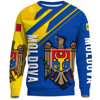 Moldova Men's Pullovers 3d Республика Молдова Flag Long Sleeve Sports Tee Tracksuits Oversized Mens Clothing Casual Sweatshirts