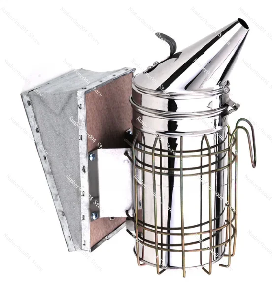 Beekeeping Tools Wholesale Manual Smoke Sprayer Stainless Steel Pointed Beekeeping Cowhide Gas Bag Smoke Sprayer