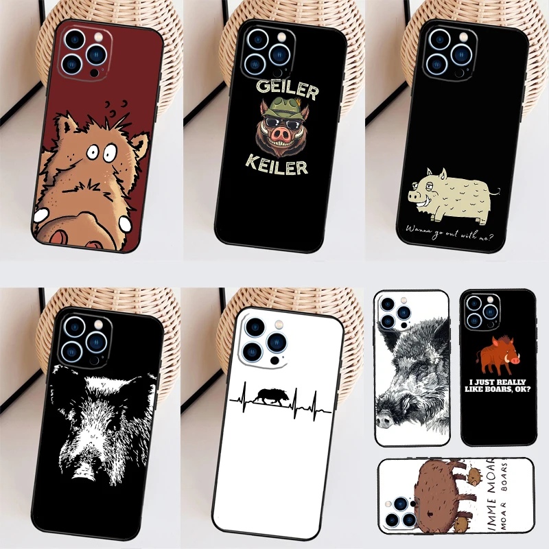 Cute wild boar funny Cartoon Case For Samsung Galaxy S26 S23 Ultra S20 S21 S22 S24 S25 Plus S10 S25 FE Back Cover Shell