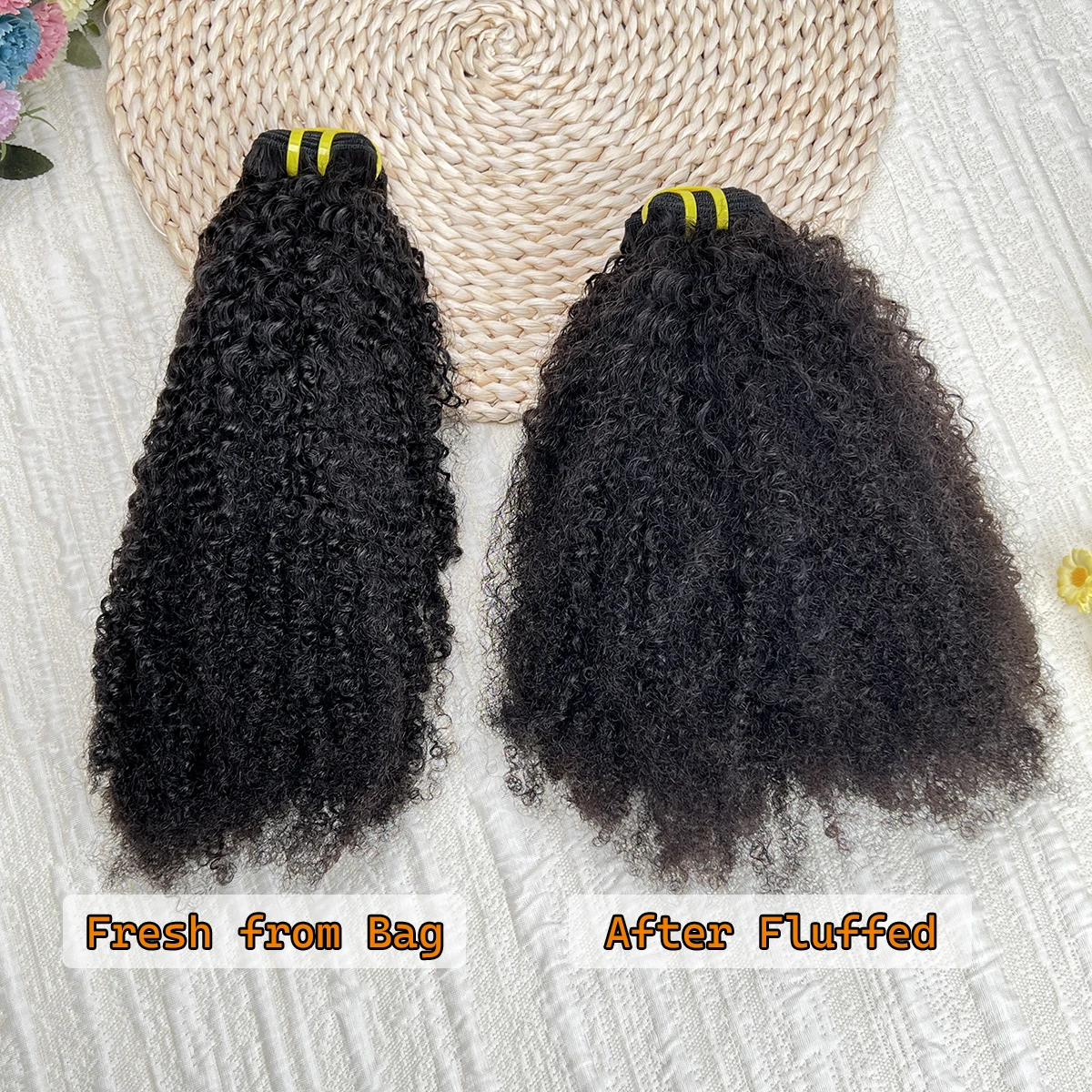 4C Afro Kinky Curly Hair Bundles 100% Raw Vietnamese Virgin Human Hair Extensions Cuticle Aligned Single Donor For Black Women