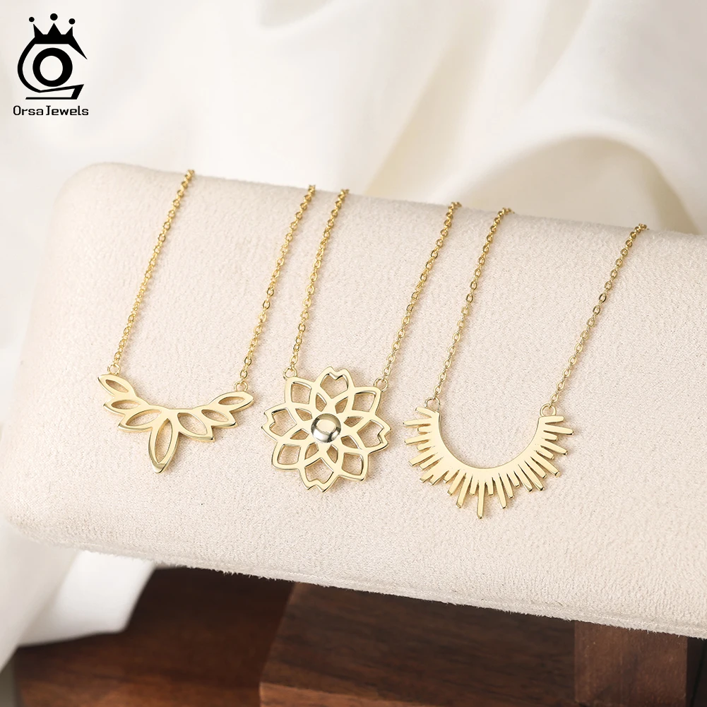 

ORSA JEWELS настоящее серебро 925 пробы геометрический кулон ожерелье для женщин изящные изысканные легкие роскошные ювелирные изделия темпераментные подарки