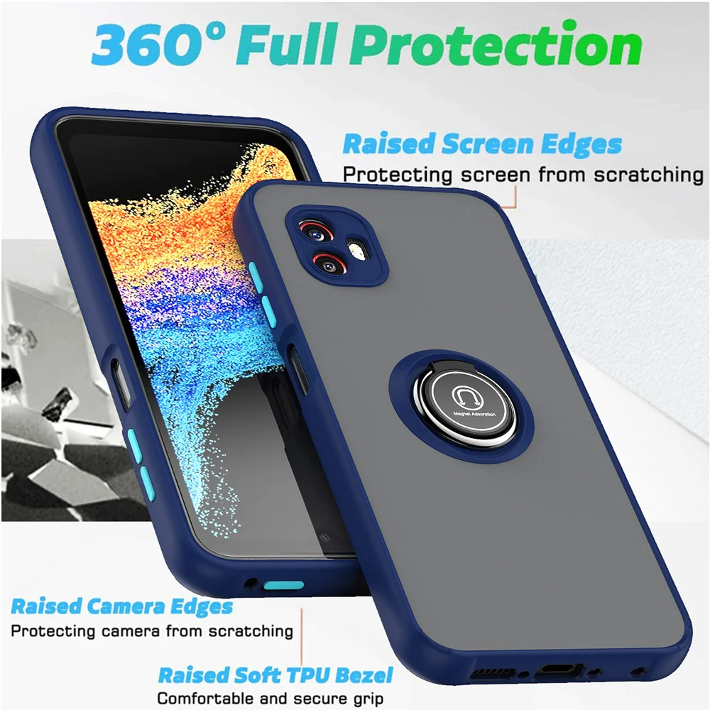 Armor Matte Case For Samsung Galaxy Xcover 7 Xocver 6 Pro Cover Ring Magnetic Holder Stand Shockproof Coque Fundas