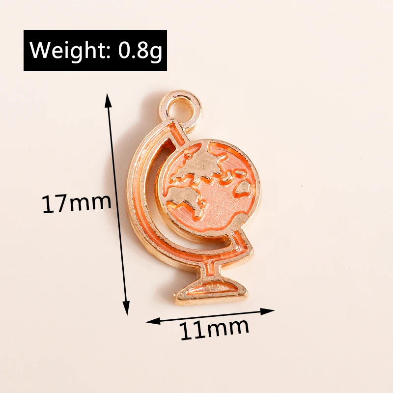 20pcs 11x17mm Cute Small Enamel Globe Charms for Jewelry Making Pendants Necklaces Earrings Bracelets Accessories DIY Craft Gift