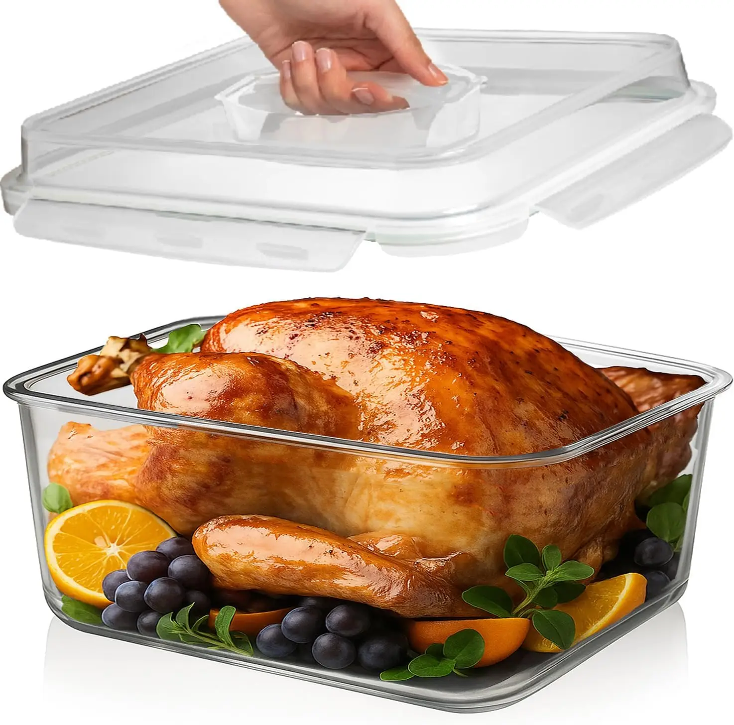 

6500 ML / 220 oz / 28 Cup LARGE Glass Food Storage Container with Airtight Locking Lid. I al Storing food, Vegetables,