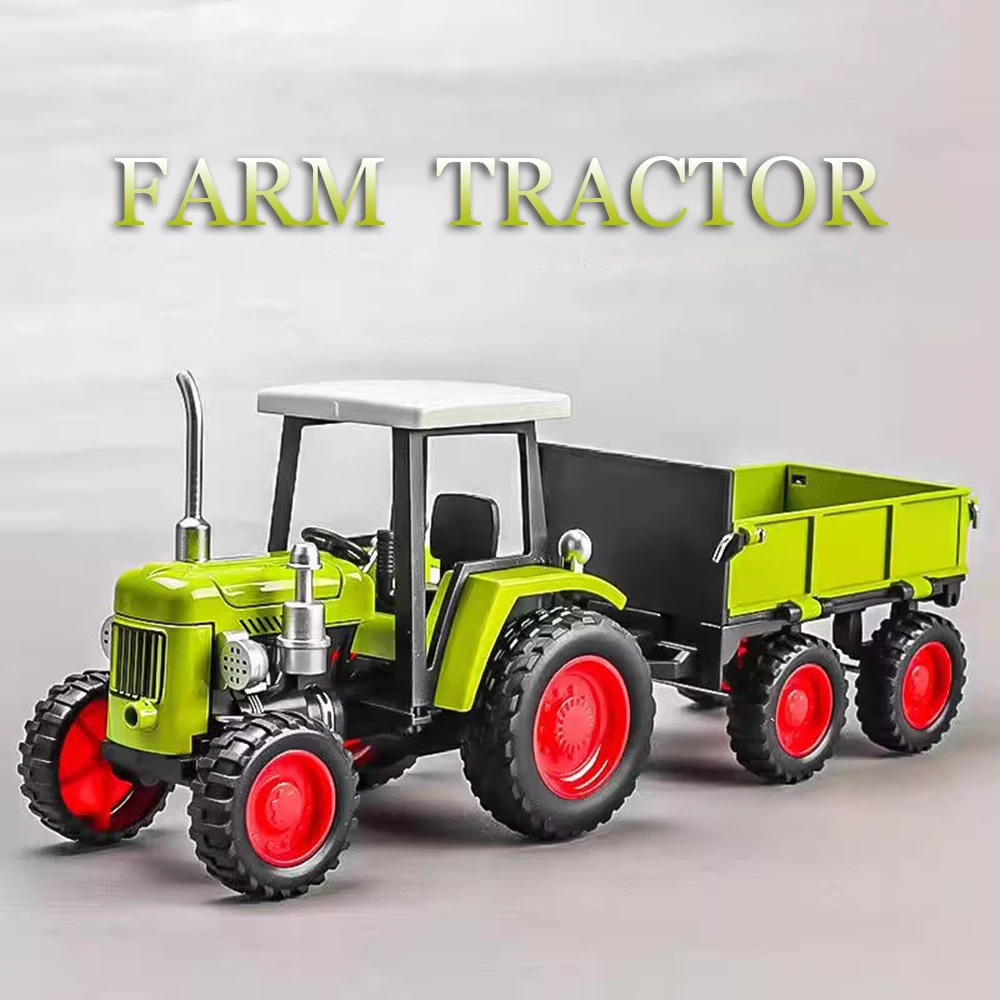 Modelos de Tractor agrícola 1:32, coches, juguetes de aleación, vehículos en miniatura con sonido ligero, tractores para caminar, regalos de Festival para niños