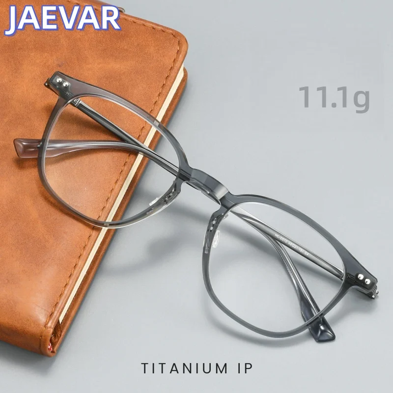 

JAEVAR New High Quality Men's Retro Titanium Frame Ultra Light Anti Blue Light Flat Light Glasses For Women ML012D Glasses Frame