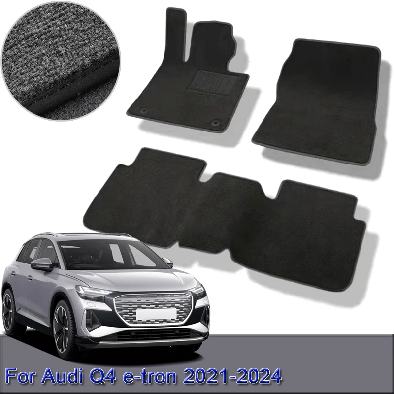 For Audi Q4 e-tron 2021-2024 Custom Car Floor Mats Waterproof Non-Slip Floor Mats Interior Carpets Rugs Foot Pads Accessories