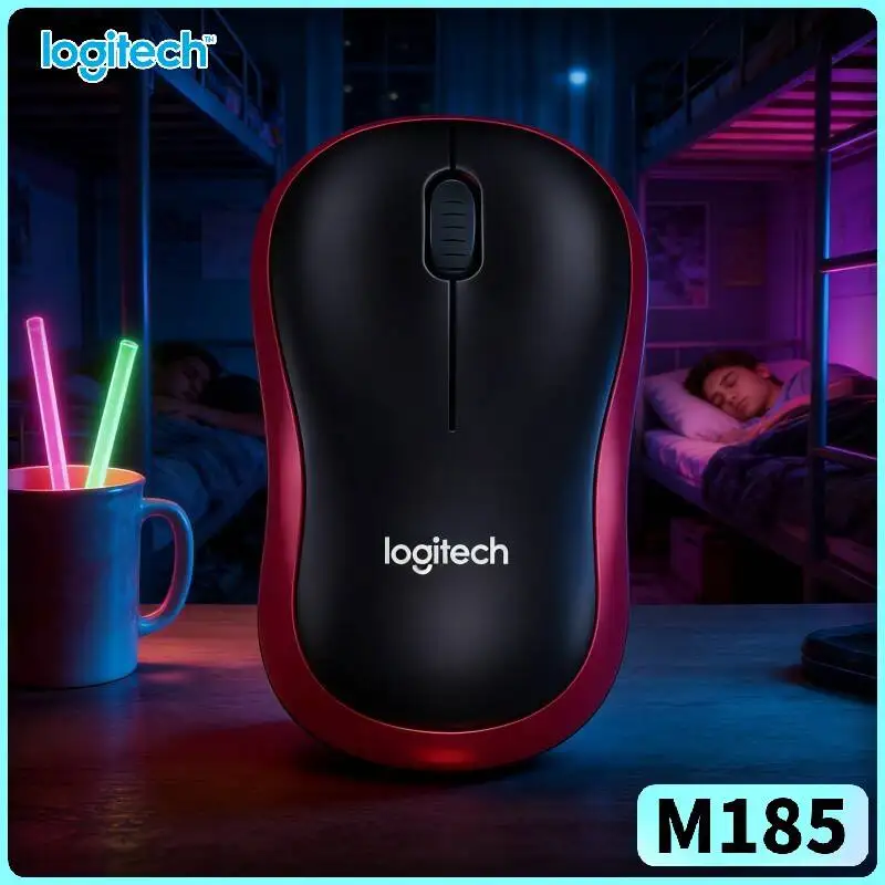 Logitech M185 Mouse-LinkSteady 2.4GHz Stable Link 10m Coverage 3 Buttons Scroll 12-Month Battery Office Home PC Tool