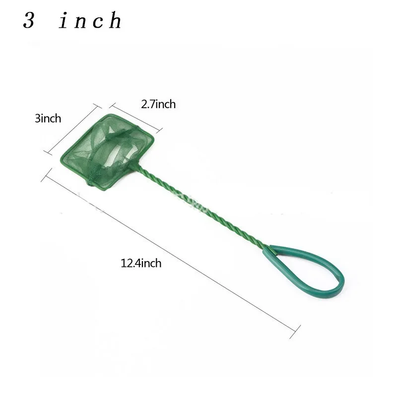 Portable Fish Net Long Handle Square Aquarium Accessories Fish Tank Landing Net Fishing Net Fish Floating Objects Cleaning Tools