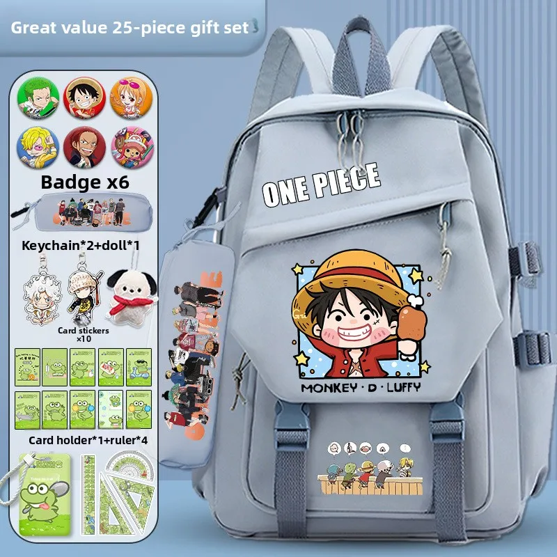 

Школьный рюкзак One Piece с Луффи и Зоро, модный, вместительный, портативный, для школы, подарок на вечеринку
