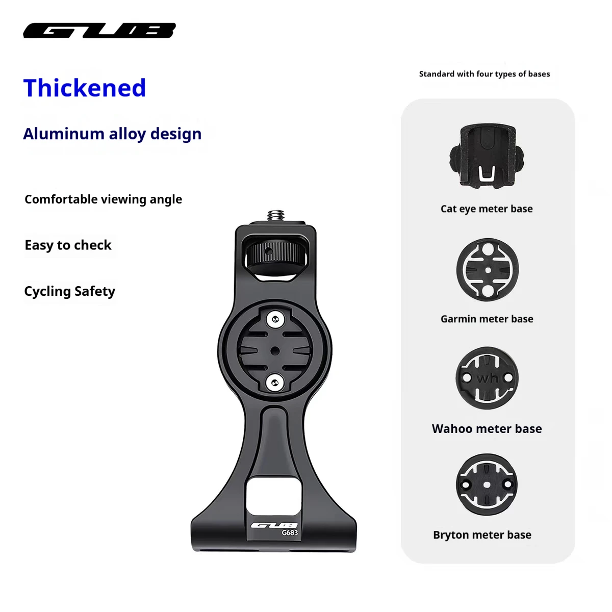 GUB 683 Fahrradcomputer-Halterung 3-in-1 Lenkerverlängerung aus Aluminiumlegierung für Garmin Bryton Wahoo Fahrradlicht Sportkamera