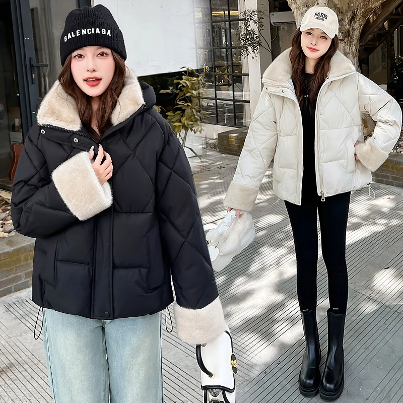 2025 Winter Women Jacket Warm Parkas Female Thicken Coat Cotton Padded Long Hooded Outwear Casual Loose Women Snow Parka Jackets