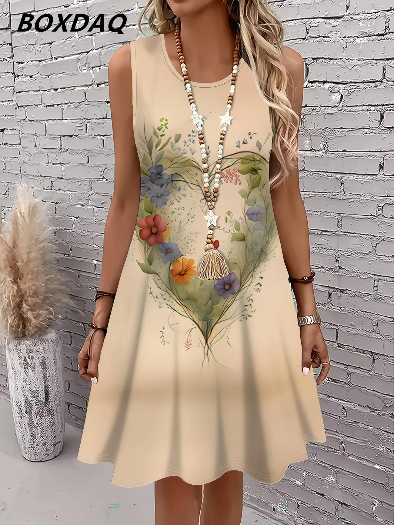 summer women's sleeveless dress Casual Gradient Striped Print Tank Dress Large Size 3XL Women Beach Sundress