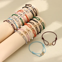 New Lucky Horseshoe buckle Rope Bracelets Adjustable Shiny luxury Zircon Bracelet For Women and Men Festival gifts