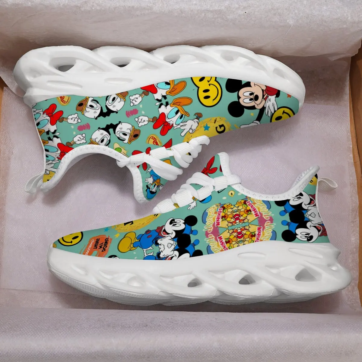 

Mickey Mouse Kids Sports Shoes Disney White Casual Shoes for Boy Girl Brand Children Sneaker Toddler Walking Shoes Hello Kitty