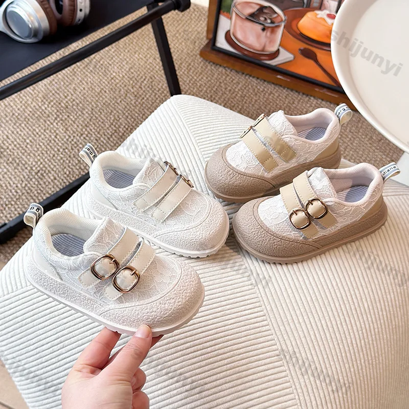 

Baby Walking Shoes 2025 Spring Autumn Non Slip Soft Sole Girls' Shoes Lightweight Comfortable Fashion Buckle Strap Casual Flats