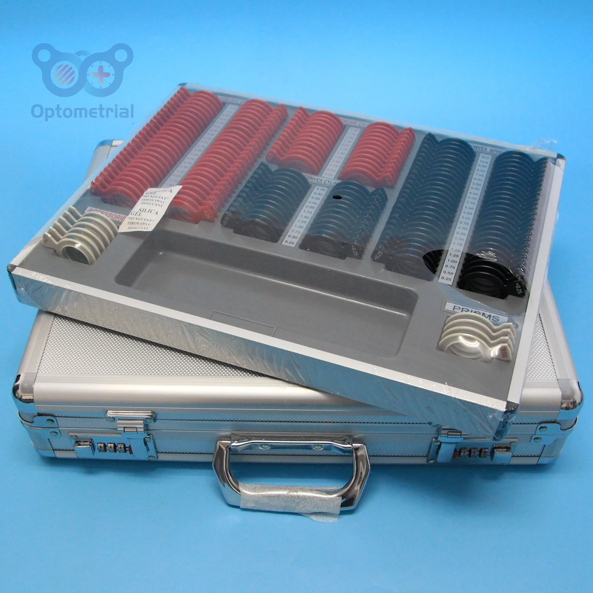 Optical Trial Lens Set, PL158-B2 158Pcs Optometry Refraction Lens Kit, 26mm Small Aperture Plastic Rim, With Aluminum Case