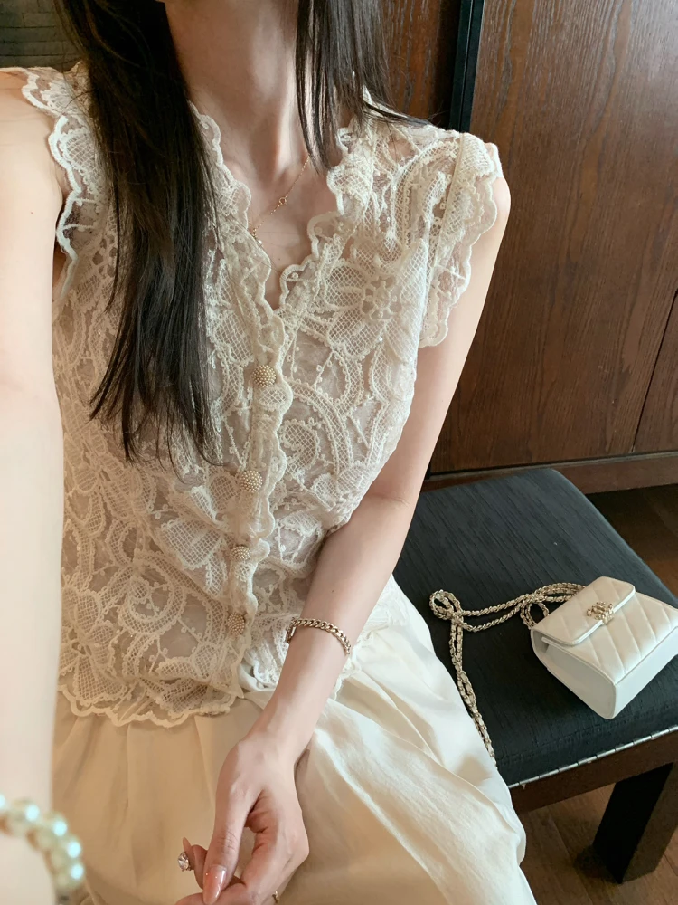 

Женская блузка DAJOS Red Label с вышитым кружевом, узором из цветов и водорастворимым скульптурным цветочным орнаментом