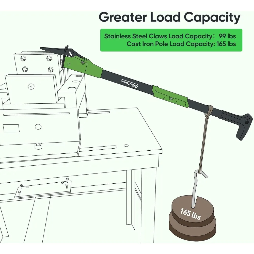 Heavy Duty Weed Puller Tool with 40&quot; Handle, 3 Claws &amp; Foot Pedal, Remove Weeds Without Bending or Kneeling