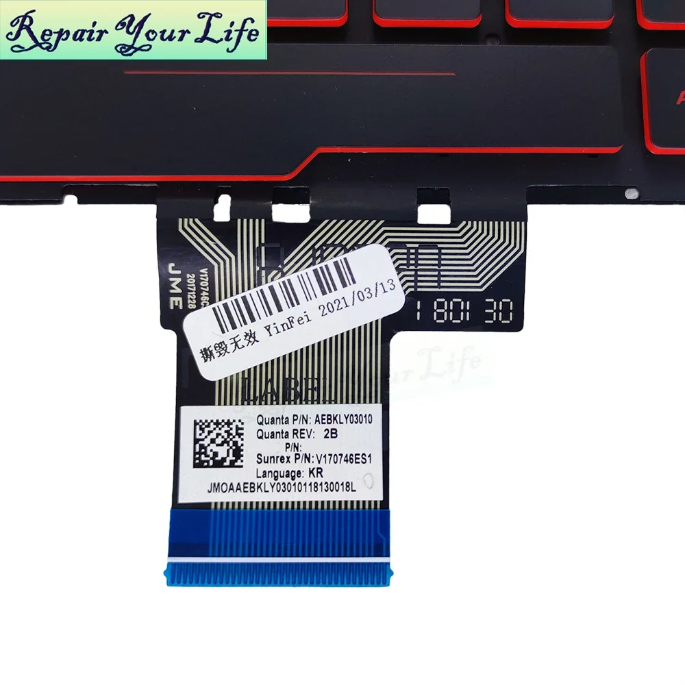 Imagem -05 - Teclado Retroiluminado Vermelho dos Eua Asus Jogos Tuf Fx504 Fx504gd Fx504ge Fx504gm Fx80 Fx80g Fx80ge Fx80gm Fx80gd Fx80g Zx80g V170746es1