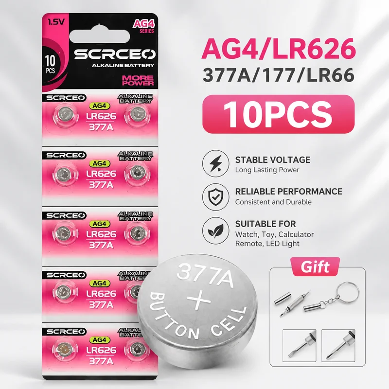 Button Cell Battery SR626SW AG4 377S 377 LR626 1.55V 2-10PCS Replacement Coin Cell for Watch Candle Lamp Long Lasting Power