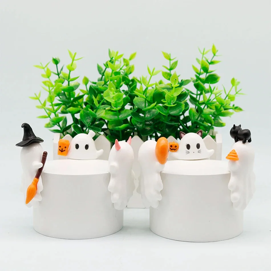 Halloween Ghost Blind Box Small Figurines for Phone Buddy Smart phone Halloween Mini Model Doll Peel-and-stick Ornament Gift