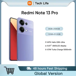 Xiaomi Redmi Note 13 Pro Global Version 200MP OIS Camera 67W Helio G99 Ultra Smartphone 5 NFC 120Hz AMOLED